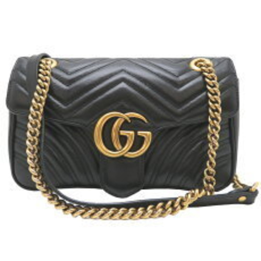 Gucci Black Marmont GG Leather Bag Shoulder - Picture 2 of 9